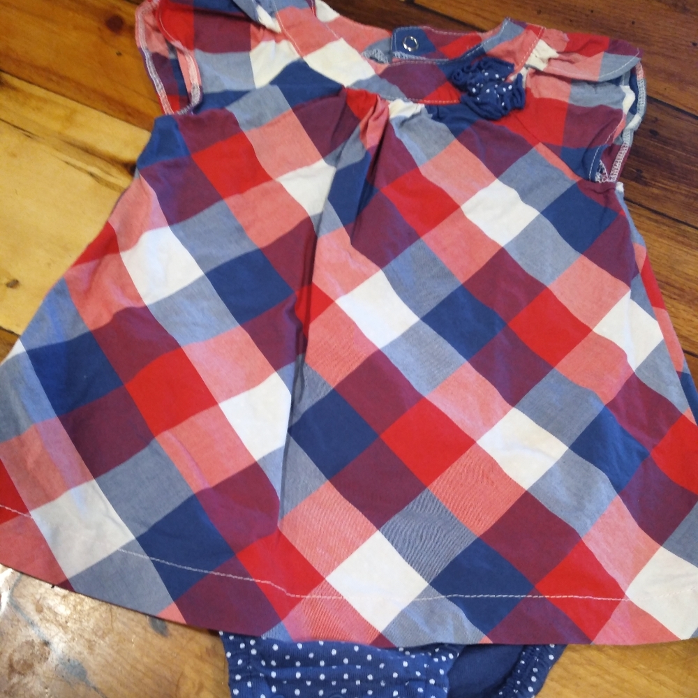 Carter's romper checkered girls size 12 months